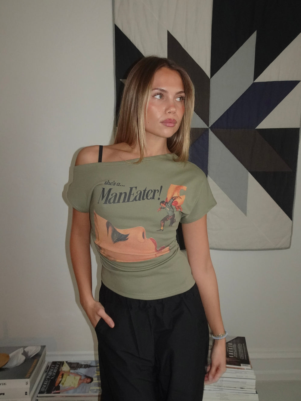 "Maneater" t-shirt - Kaki