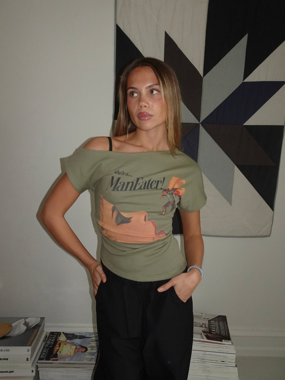 "Maneater" t-shirt - Kaki