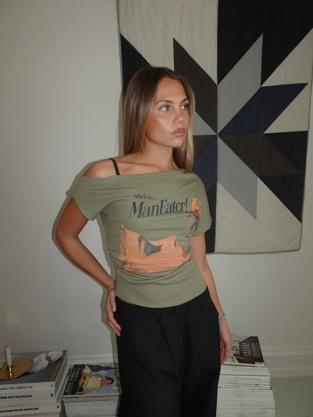 "Maneater" t-shirt - Kaki