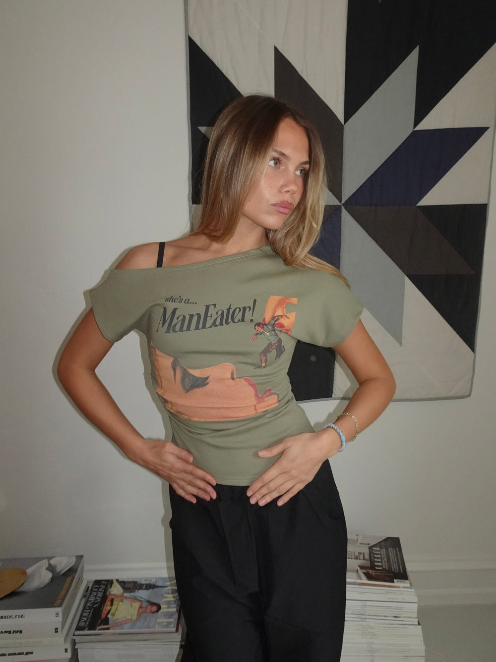 "Maneater" t-shirt - Kaki