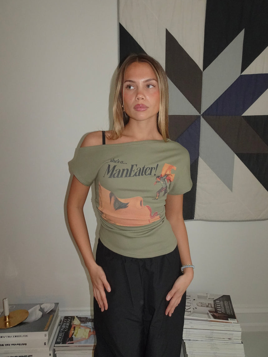 "Maneater" t-shirt - Kaki