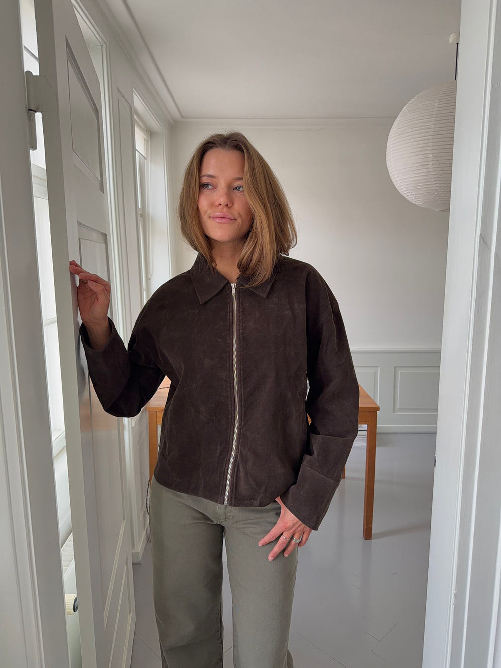 Dalila ruskindsjakke - Brun