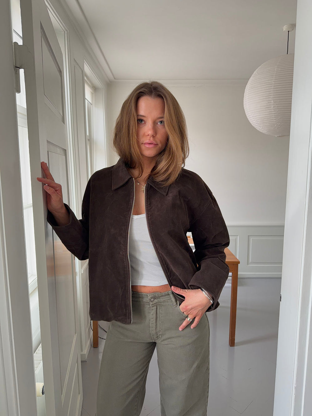 Dalila ruskindsjakke - Brun