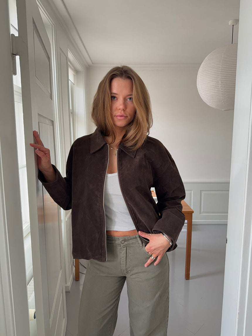 Dalila ruskindsjakke - Brun