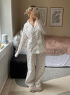 Ane pyjamas bukser med hjerter - Hvid