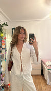 Mathilde Ravn broderet bluse - Hvid