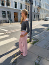 Floraline lavtaljede jeans - Støvet lyserød