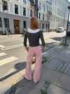 Floraline lavtaljede jeans - Støvet lyserød
