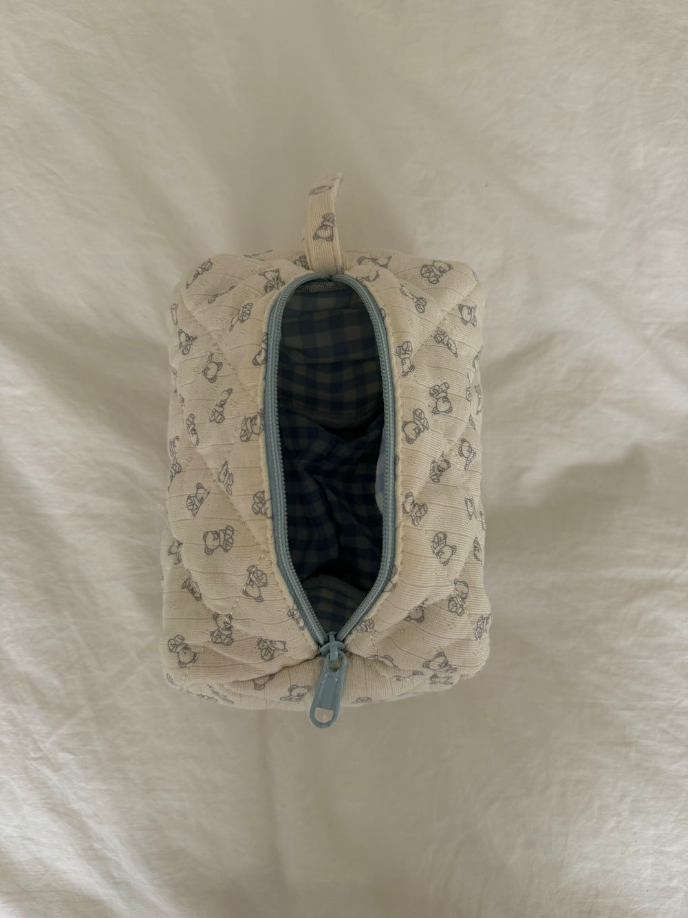 Honey lille toilettaske - Off white med bamser