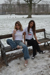 "Mon cheri" baby tee - Hvid