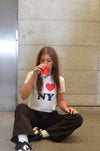 "I love NY" baby tee - Hvid
