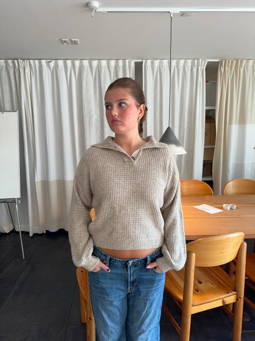 Molly striktrøje - Beige