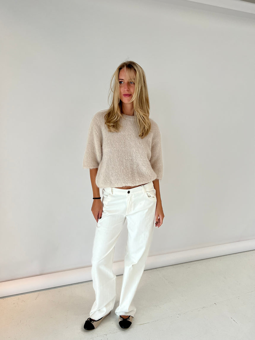 Gabardin jacquard jeans - hvid