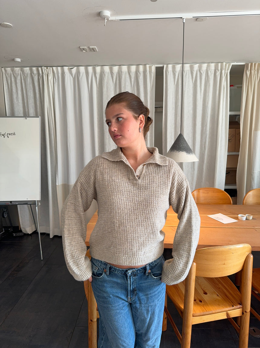 Molly striktrøje - Beige
