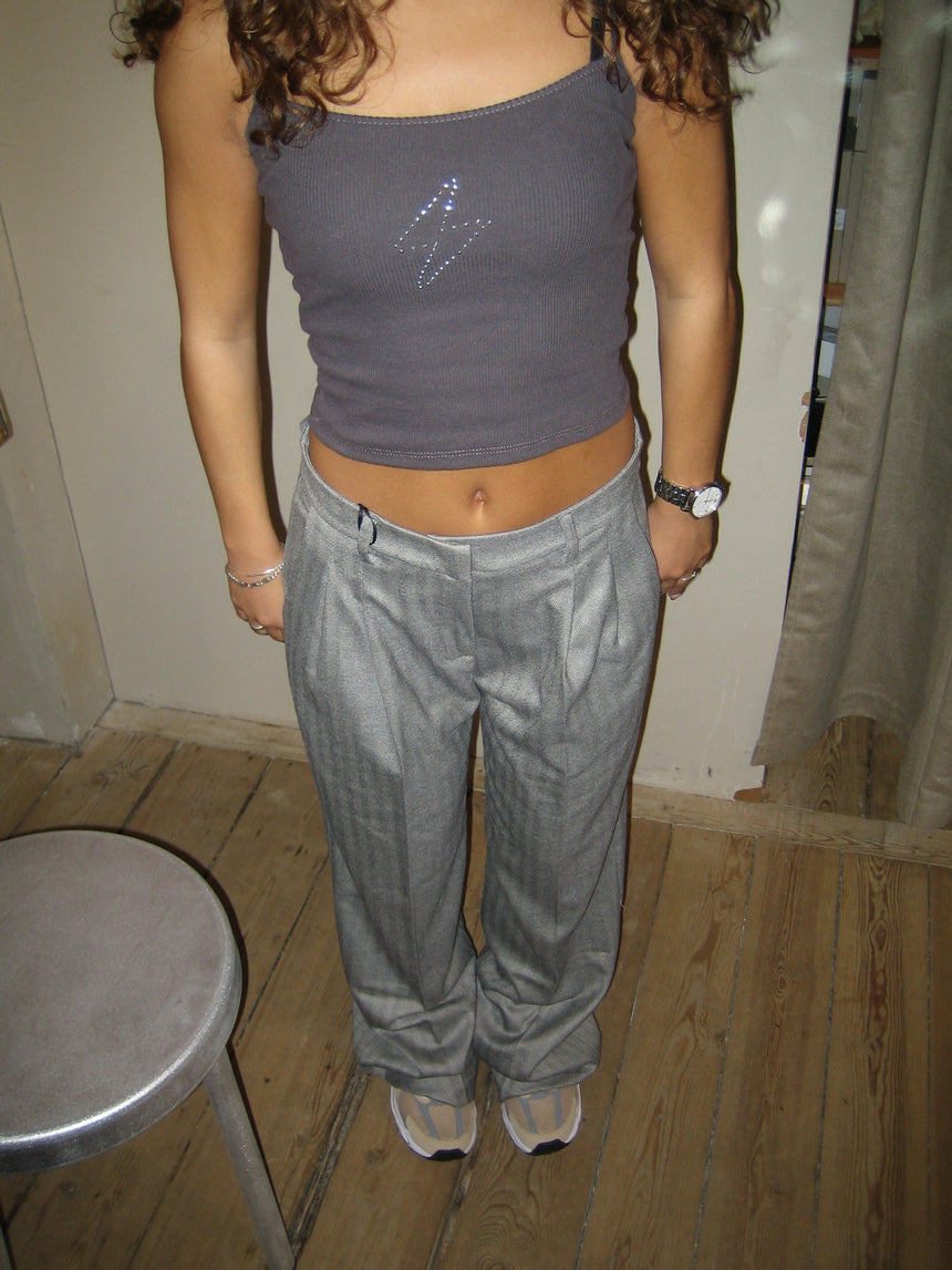 Ellen herringbone bukser - Grå