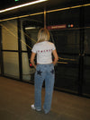 Star jeans med navy stjerner - lys denim