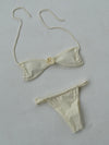 Zahara bikini med blomst - Creme hvid