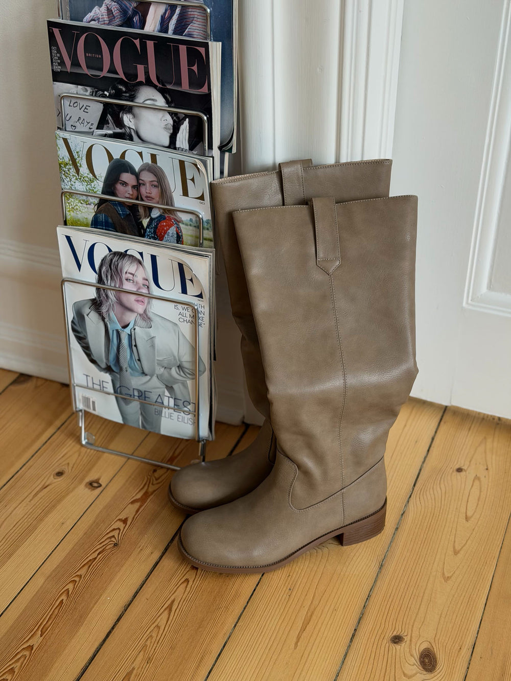 Justina tall støvler - Taupe