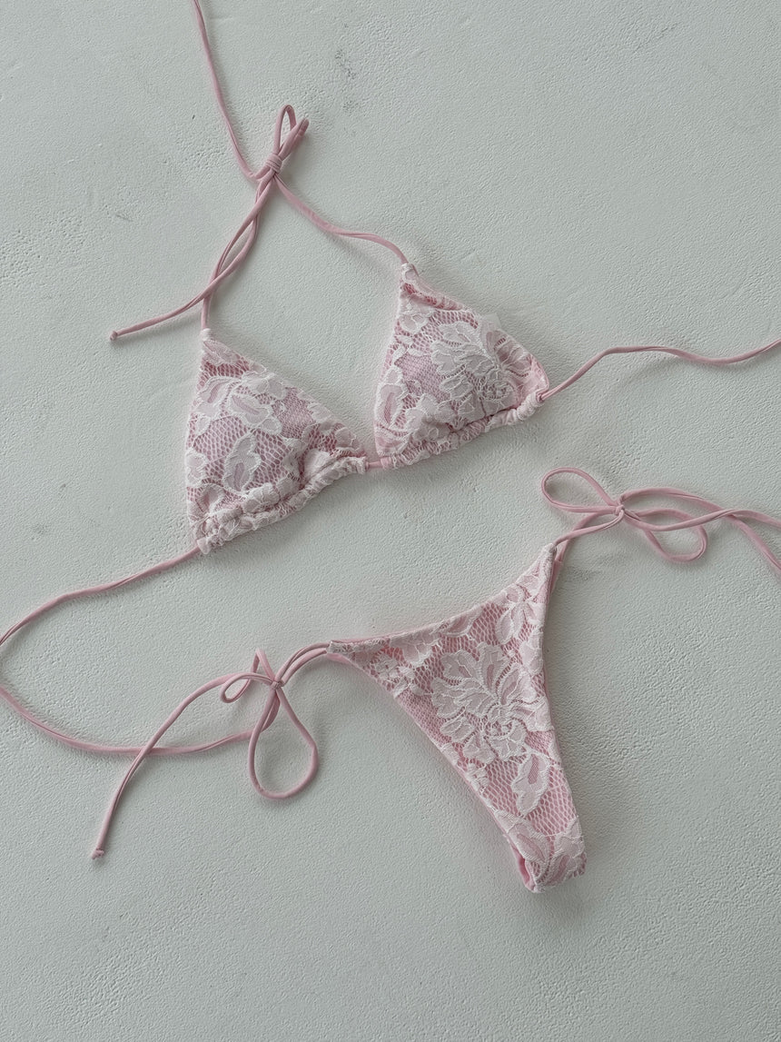 Amara blonde bikini - Lyserød/hvid