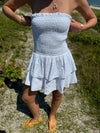 Lissy smock kjole - Hvid broderi