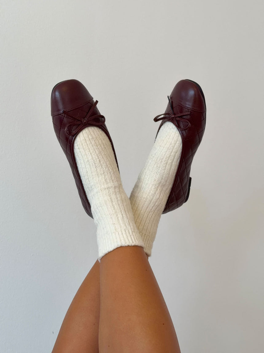 Tessa ballerina med sløjfe - Brun