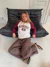 "Newport" bluse - Hvid/bordeaux