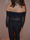 Jennie blonde off shoulder bluse - Sort