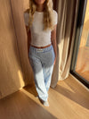 "you look good" label bukser - Blå/hvid