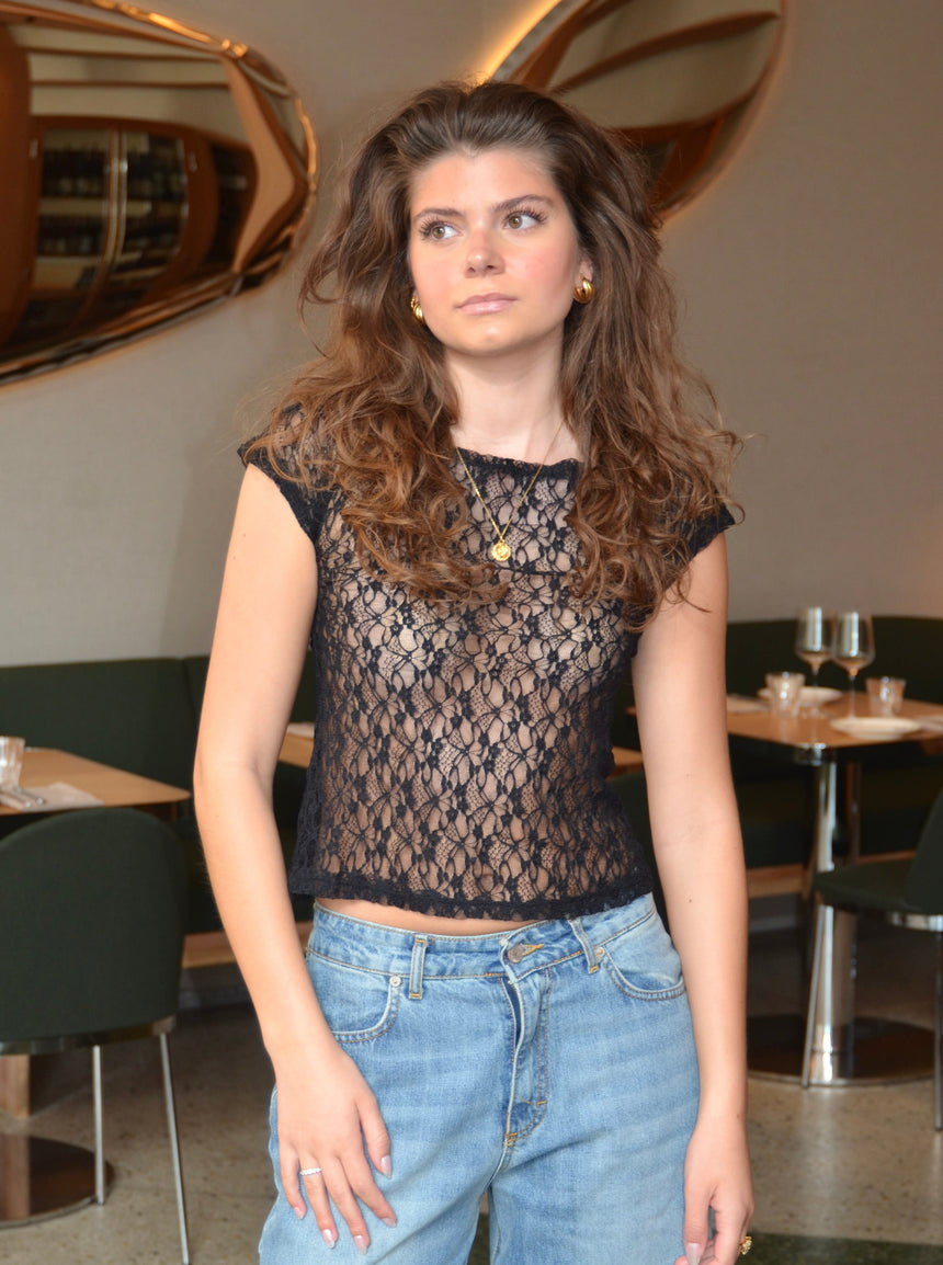Selena blonde top - Sort