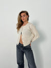 Julia strikket cardigan - off white/cream