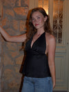Alexandrine satin top - Sort