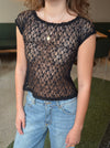 Selena blonde top - Sort
