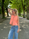 Frigg strikket top - Koral orange
