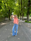 Frigg strikket top - Koral orange
