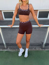 Contrast waist shorts - Espresso/marshmellow
