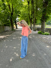 Frigg strikket top - Koral orange