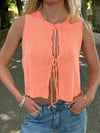 Frigg strikket top - Koral orange