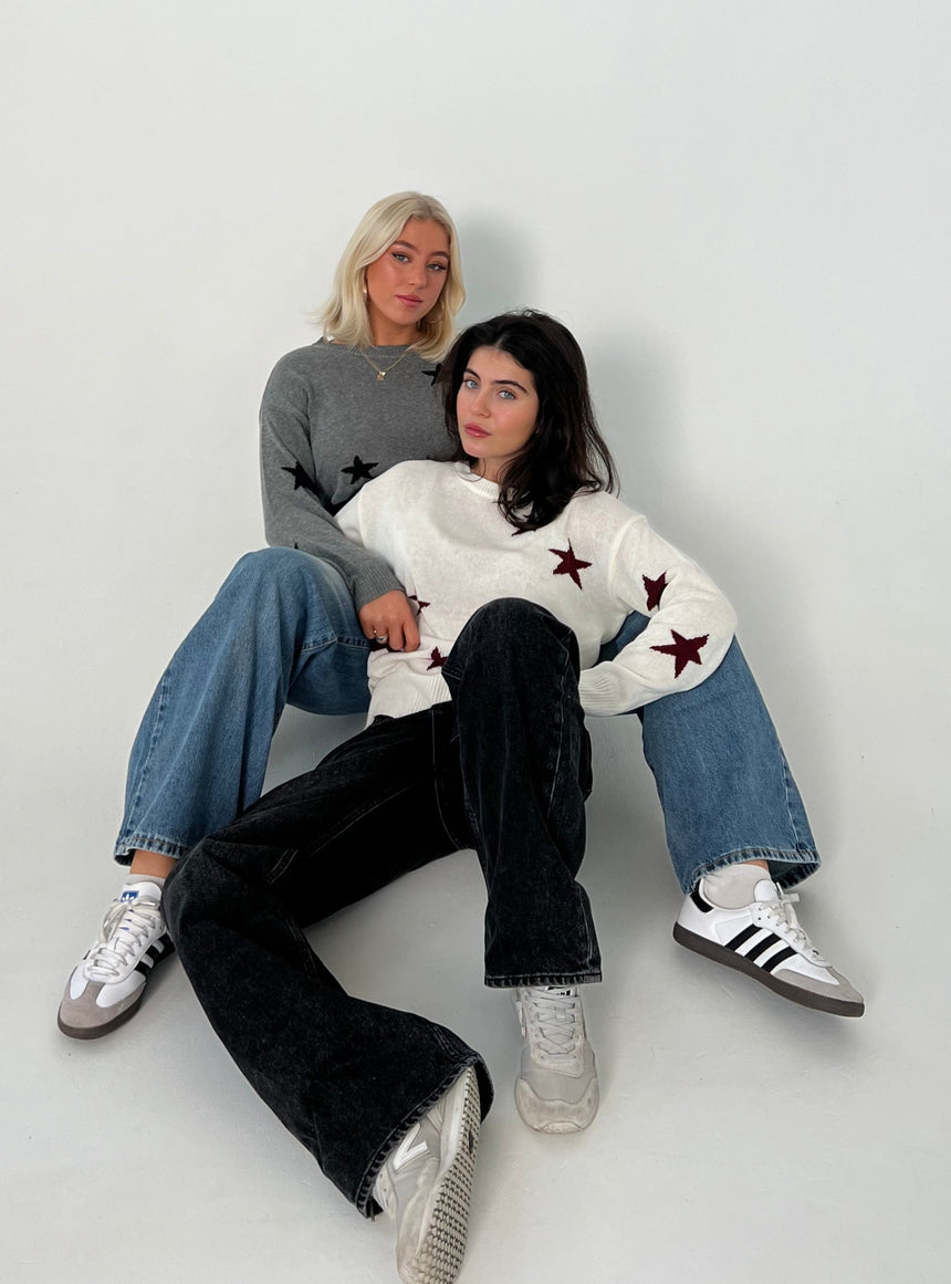 Ellery stjerne strik - Grå/navy