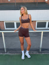 Contrast waist shorts - Espresso/marshmellow