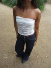 Nora blonde bandeau top - Hvid