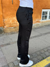 Lona lavtaljet satin bukser - Sort