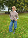 Orla strikbluse - Taupe