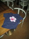 "Lyserød hibiscus" baby tee - Navy