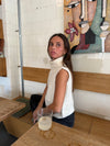 Thalia strikket rullekrave vest - Off white