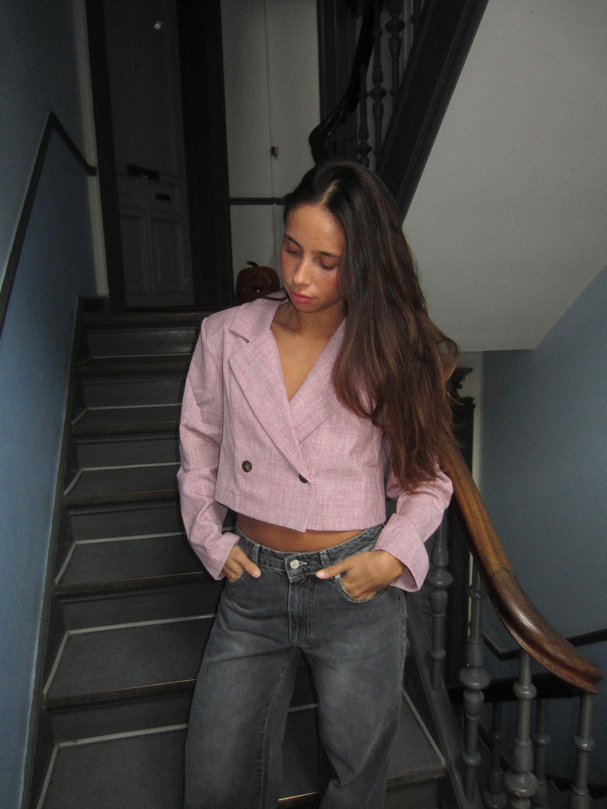 Julica cropped blazer - Rosa