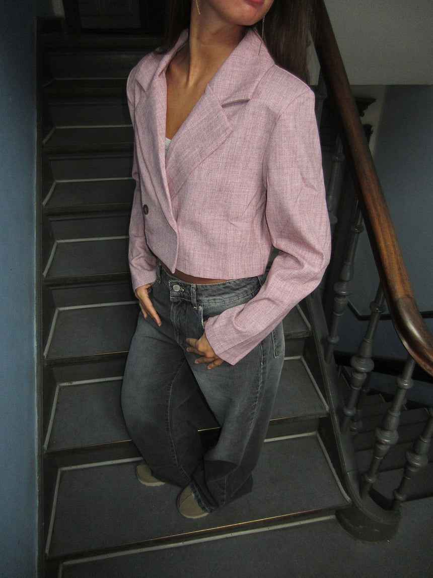 Julica cropped blazer - Rosa