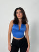 Melia satin top - Blå