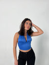 Melia satin top - Blå