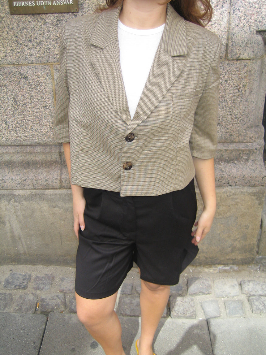 Juliane ternet  cropped blazer - Grøn