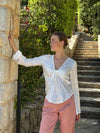 Denisi satin bluse - Hvid